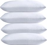 vingardium leviosa VL 1200gsm 4 Goose Feather Down Pillow Soft Anti-Allergic Dust Mite Hotel Quality Luxury Microfibre Soft Fluffy Pillow Pair for Back and Side Sleepers 48 X 74 cm (Set Of 4)