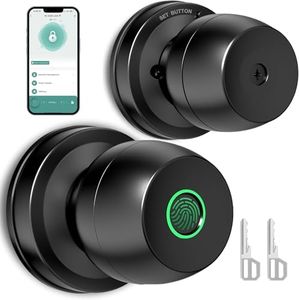 HEI Liang Smart Door Knob, Fingerprint Door Lock Smart Lock Biometric Door Lock Fingerprint Door knob with App Control, Suitable for Bedroom,Cloakroom,Apartments Offices,Hotels