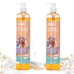 Nobleza 2 Pack Dog Shampoo Sensitive Skin Dog Shampoo for Smelly Dogs Pet Flea Shampoo for Dog Puppy Cat Groom Professional Dog Shampoo for Itchy Skin Hypoallergenic Dog Shampoo, 500ml*2