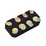 kwmobile Holder for Euro Coins - 8 Dispensers from 1 Cent to 2 Euros - EU Coin Money Change Sorter Classifier Organiser - Black