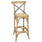 Bolero Wooden Barstool with Backrest Oak Frame Natural Finish 750mm Restaurant