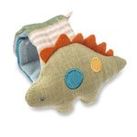 Itzy Ritzy - Itzy Bitzy Rattle, Wearable Wrist Rattle for Babies 0 Months and Up - Baby Rattle Toy with Textured Ribbon, Made with Natural Cotton (Dinosaur)