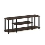 Furinno Turn-N-Tube No Tools 3D 3-Tier Entertainment TV Stands, Dark Brown/Black