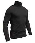 Hann Brooks Mens Soft Cotton Ski Golf Polo Roll Neck Top Black, Brown, Grey, White S M L XL 2XL 3XL (M, Black)