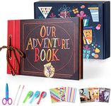 Our Adventure Book 80 Pages,Album Photo Scrapbook Travel with DIY Kit, Gift for for Boyfriend,Girlfriend, C hristmas,Anniversary,Weeding,Valentine's Day