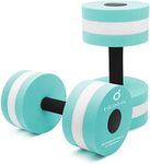 Water Dumbells, Aquatic Exercise Dumbell Set of 2 Water Aerobic Exercise Foam Dumbbells Pool Resistance Water Fitness Equipment for Weight Loss (Cyan)