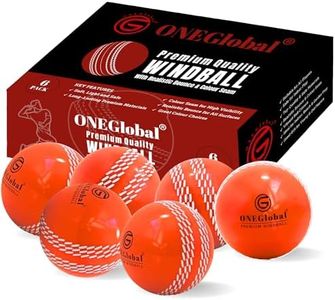 ONEGlobal Premium Windball Soft Cricket Ball | Durable, Colour Seam, Realistic Bounce & Swing | Wind Ball Cricket Ball for Indoor & Outdoor Coaching, Practice, Garden & Beach (6Pack - ORANGE)