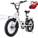 isinwheel U7 Electric Bike, 20"×3.0 Fat Tire Step-Thru Electric Bicycle, 80KM Range & 32KM/H Top Speed, 48V 10.4h Removable Battery, 7 Speed, LCD Display, 500W Commuting Ebike for Adults