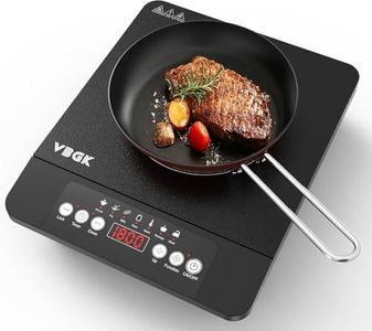 VBGK Single Burner Induction Cooktop,1800W Portable Induction Cooktop,230V Hot Plate with LCD Sensor Touch, 8 Temp Levels up to 518°F, Safety Lock, 4-Hour Timer