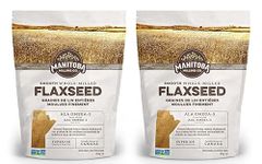 Manitoba Milling Finest Whole Milled Smooth Golden Flaxseed Flax Seed Powder, 454g Bag of Ground Flaxseed (Pack of 2)