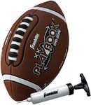 Franklin Sports Playbook Mini Football - Mini Football for Kids - Soft Foam Cover - Extra Grip Laces - Play Diagrams Included - Perfect First Football - Air Pump Included Black 33130Z