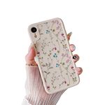 DEFBSC Case for iPhone XR, Flower Design Cute Floral Pattern Soft TPU Mobile Phone Case Ultra Thin Flexible Anti-Scratch Shockproof Bumper Case for iPhone XR - Cream Colours