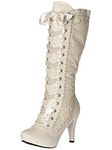 Ellie Shoes Women's 414-Mary Boot, White, 6 UK