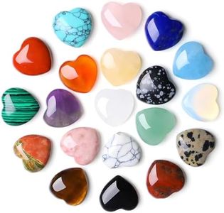 NUKAYAI 20PCS Heart Crystals and Healing Stones Love Shaped Polished Natural Cute Pocket Thumb Reiki Natural Rose Quartz Pocket Amethyst Hearts Palm Stone Wholesale Set Gifts Balancing Meditation