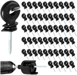 100Pcs Black Electric Fence Insulator Screw-in Insulator Fence Ring Post Wood Post insulators for Electric Fence (Grid System Accessories for Animal Husbandry Electronic)
