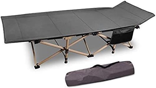 CAMPMOON Folding Camping Cots for Adults 500lbs, Heavy Duty Sturdy Portable Sleeping Cot for Camping Outdoor & Indoor, Travel Cot with Carry Bag, Gray