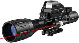 MidTen 4-16x50 AO Tactical Rifle Scope Dual Illuminated Optics & Illuminated Reflex Sight 4 Holographic Reticle Red/Green Dot Sight & Laser Sight