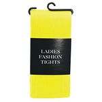 Bristol Novelty BA795 Yellow Tights Ladies, Womens, Solid, One Size