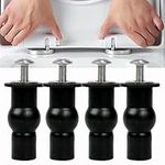 4 Pack Universal Toilet Lid Seat Hinges Bolts Toilet Seat Fittings Expanding Rubber Top Nuts Screw Fixings WC Blind Hole Fittings