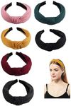 QYINXIU Women Headbands, 6pcs Knotted Head Bands, Headbands For Women, 6 Pack Knotted Headband, Wide Top Knot Turban, Hair Bands For Women And Girls