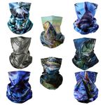 SMEHCF 8 Multipurpose Bandanas for Women Men Headband Balaclava Hair Head Scarf Face Half Airsoft Paintball Mask Neck Gaiters Breathable Reusable Washable Lure Fish Bass Tuna Swordfish Dolphin Shark