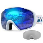 OutdoorMaster Ski Goggles with Cover Snowboard Snow Goggles OTG Anti-Fog for Youth Teenager