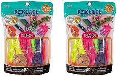 Pepperell Rexlace Cord 450 FT 2 Rings 6 Lanyard Snaps EZ Gimper Beading Line Kit - Neon (2 Pack)