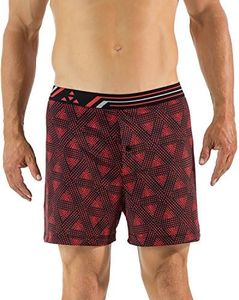 Balanced Tech Men's Active Performance Photoprint Boxers Shorts - Tribal Energy Black/Red - Small