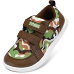 STQ Toddler Shoes Boys Barefoot Wide Toe Box Sneakers Breathable Kids Tennis Girls Walking Shoes Coffee Camo Size 7 Toddler