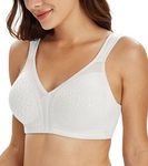 Lemorosy Full Coverage Non Padded Wireless Minimizer Bra Women's Plus Size Bras Comfort and Double Support for Large Bust(White,38DD)