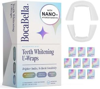 Boca Bella Teeth Whitening U-Wraps – 10 Treatments – 15% Hydrogen Peroxide, Enamel-Safe, No Harsh Sensitivity – Patented Strip Design with Aloe, Calendula & Peppermint – Fast, Even Whitening