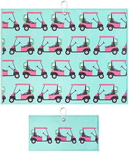 Playing It Forward Golf Cart Fun Golf Towel with Clip for Women and Men, Microfiber Waffle and Ball Towels, Set of 2