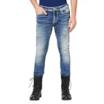 ROOKIES Cool Stride Men's Lowrise Slim Fit Jeans with Tapered Ankles (RJ5158-38) Med Blue