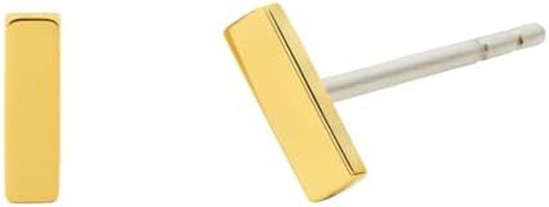 Titanium Stud Earrings - Mini Isla - Gold | Implant Grade Flat Back Hypoallergenic Trendy Earrings for Women | Medical Grade Titanium Studs for Sensitive Ears | Waterproof and Sleep-Safe Earrings