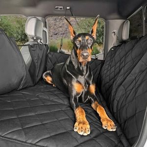 4Knines Hard Bottom Back Seat Extender for Dogs – Waterproof Dog Car Seat Cover – Heavy Duty Backseat Protector for Cars, SUVs, Trucks – Built-in EZ Open Door Protector (Patent Pending) Black, XLarge