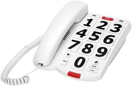 Big Button Phones for Seniors - Large Buttons for Visually Impaired Phone, 80dB+ Handset Volume for The Hearing Impaired, Elderly Phone for Seniors, Alzheimer's, Dementia - Landline Phone for Seniors