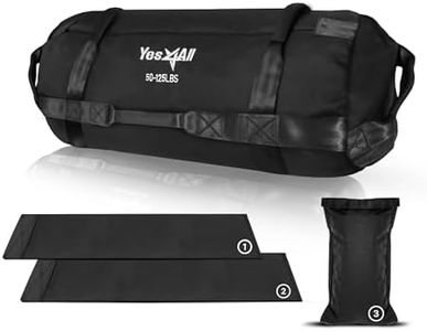 Yes4All Workout Sand Bags for Weight - Heavy Duty Sandbag for Fitness, Conditioning Up to 200LBS, Lifting Sand Bag - Black L