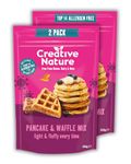 Gluten Free Pancake & Waffle Mix (2 x 266g) | Creative Nature Vegan Pancake Mix | Gluten Free, Nut Free, Dairy Free | Top 14 Allergen Free | 2 Pack