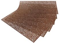 Kuber Industries Multiuses Seamless Holes Design Rubber Rectangle Table Placemat for Kitchen, Dining Table Set of 6 (Copper) 52KM4051