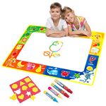 Vidillo Water Doodle Mat, Water Drawing Mat Kids Toys Large Magic Toddlers Painting Board Writing Scribble Boards with 4 Magic Pen and Draw Templates for Boys Girls Size 29 x 19 inch (Fruit)