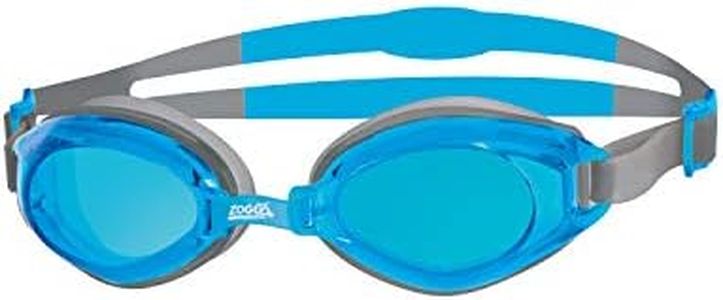 Zoggs Endura Goggles, UV Protection Swim Goggles, Slide Adjust Comfort Swimming Goggle Straps, Fog Free Adult Swim Goggles, Zoggs Goggles Adults Tinted and Mirror Lenses, Blue/Grey, Tinted Lens