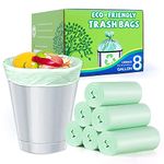 8 Gallon Garbage Bags: Kitchen Garbage Bag 30L Medium Trash Bags Garbage Liners for Bathroom Kitchen Office - (Green, Unscented, 120 Counts)