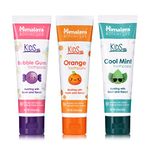 Himalaya Botanique Kids Toothpaste Variety Pack, Bubble Gum, Orange & Cool Mint Flavors to Bright Smiles and Keep Kids Brushing Longer, Fluoride Free, SLS Free, Gluten Free, Vegan, 113 g (4 oz), 3 Pack