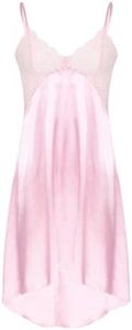 TiaoBug Mens Sissy Lingerie Soft Satin High Low Design Crossdress Baby Doll Nightdress Chemise Dress Pink D X-Large