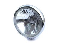 Retro Motorcycle Headlight Headlamp 5.75 Inch 146mm | Bottom Mount to fit BMW Boxer R45 R65 R80 R100, Project Triumph Scrambler and Custom Chopper Harley Davidson Sportster Dyna | Deep Chrome Steel