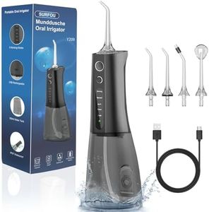 SURFOU Jet Dentaire Hydropulseur Professionnel Water Flosser for Teeth, Hydropulseurs Et Irrigateurs Nettoyage Dents Jet D'eau, Dent Nettoyeur Pulseur Interdentaire Irrigateur Portable Détartreur