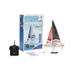 PLAYSTEAM Voyager 280 2.4GHz RC Motor Powered Sailboat in Red - 17.5" Tall