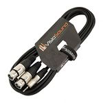 3.5mm Stereo TRS Mini Jack to Twin 2 x Female XLR Lead/Audio Signal Cable 3m