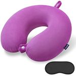 Memory Foam Travel Pillow, Comfortable Travel Neck Pillow U Shape, Support Neck and Head to Relieve Fatigue, Portable Neck Pillow Suitable for Planes, Trains, Self-Driving Cars (Purple)