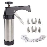 Leikance Cookie Press Gun Kit,Stainless Steel Cake Biscuit Press Gun Set with 13 Discs and 7 Icing Tips